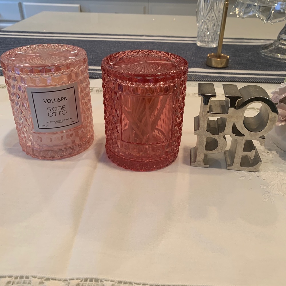 anthropologie voluspa rose otto candle with matchsticks & incense